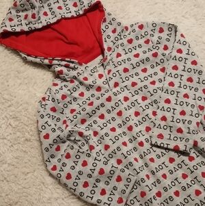 Valentines day hooded romper. Size 12 month New with tags